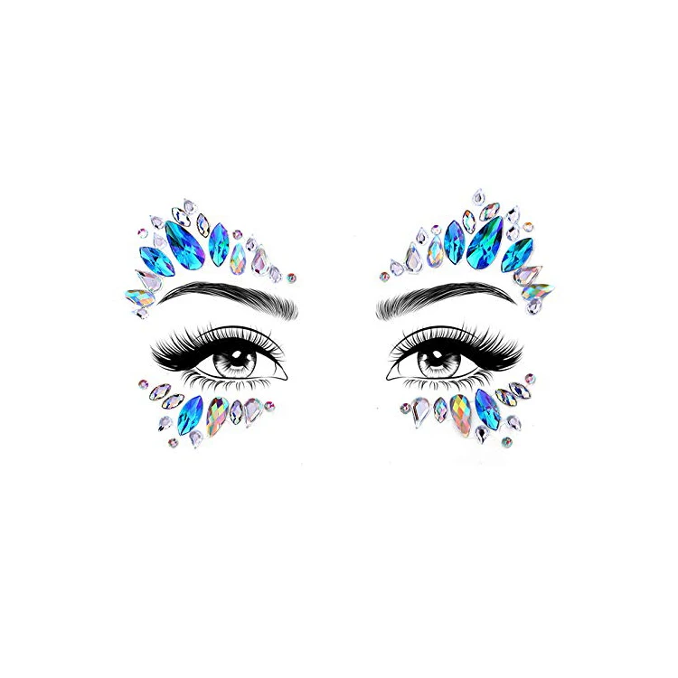 Fashion rhinestone festival eye  jewels temporary tattoos crystals face sticker jewel for party