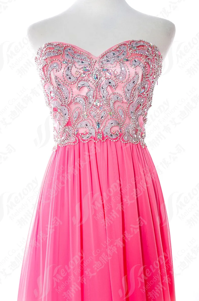 Beautiful beading sequins long wedding party wear luxury pink bridesmaid dress