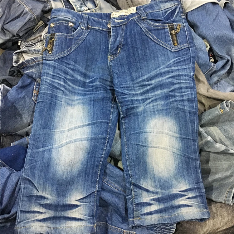 cheap wholesale China clothing used denim jeans bulk used mix clothing bales 100kg