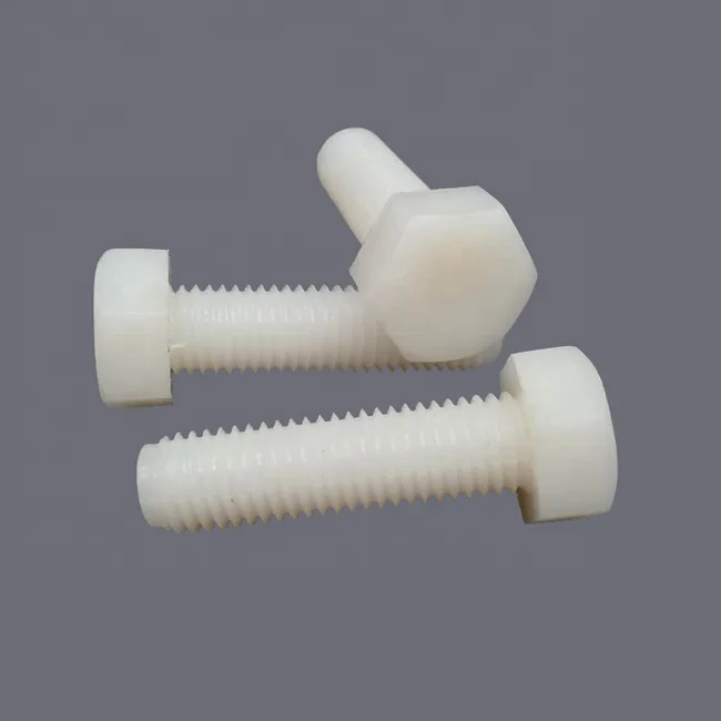 White plastic nylon hex bolt M14 M16