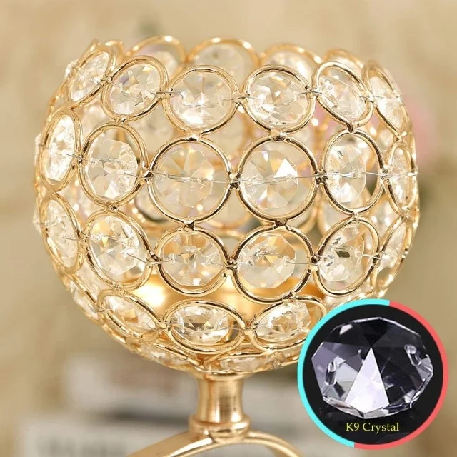 Whole Sales 5 arms Candelabra Metal Candlesticks Crystal Candle holders for Wedding Party Table Centerpieces for Home Decor