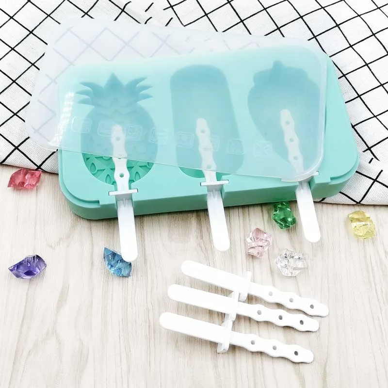 Высококачественные силиконовые формы для мороженого в виде фруктов с крышкой