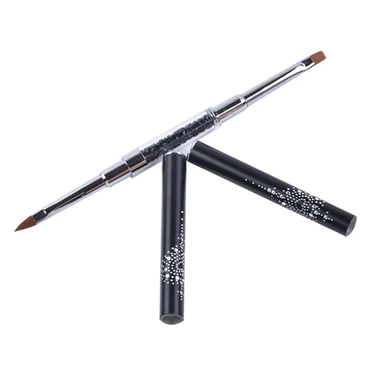 Double Side Flat Square Nail Gel Brush Nail Art Drawing Pen 3D Acrylic Kolinsky Brush Nail Art