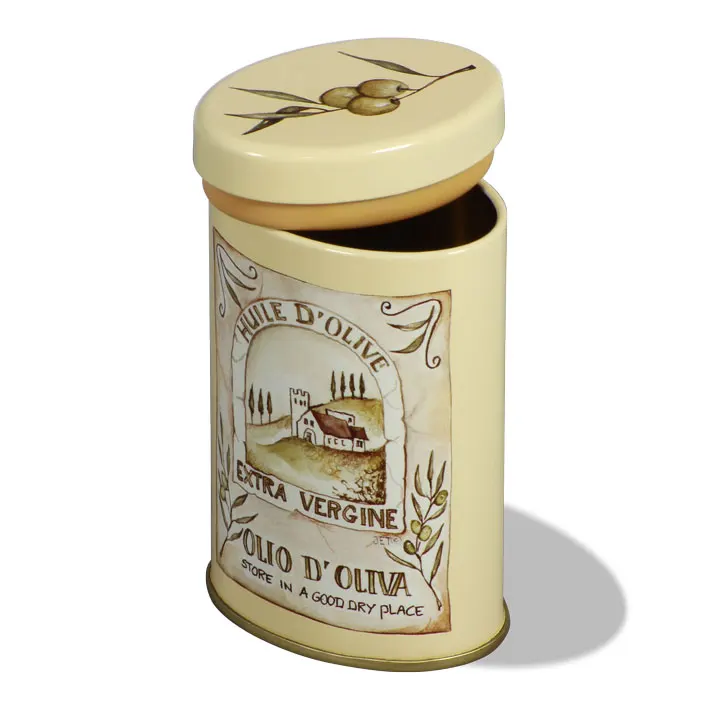 Oem Branded Metal Oval Gift Can