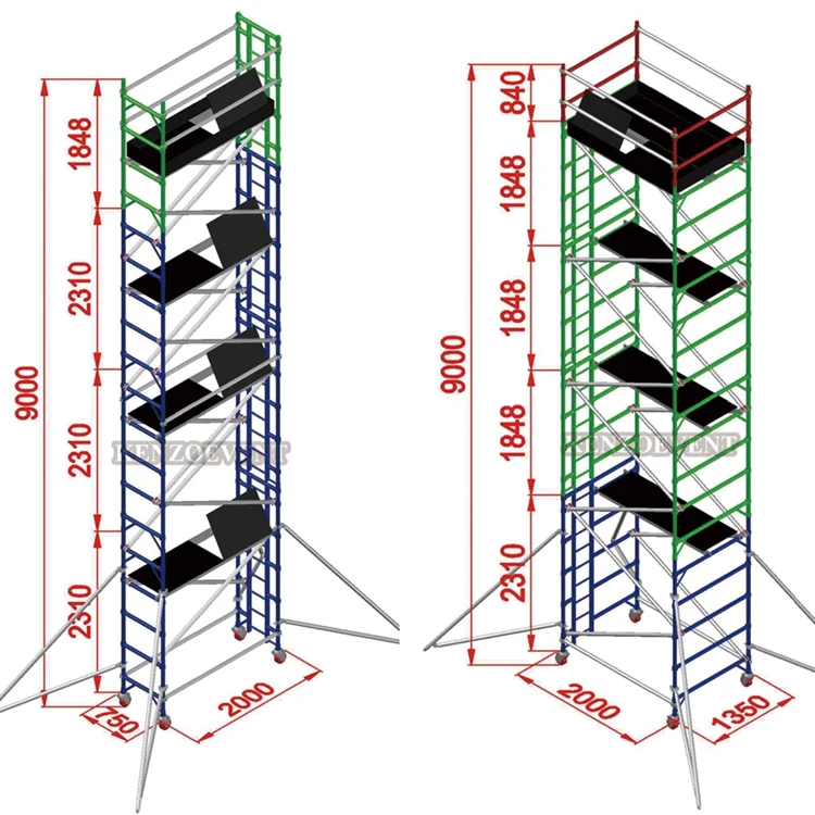 Portable aluminium scaffold stair mobile tower