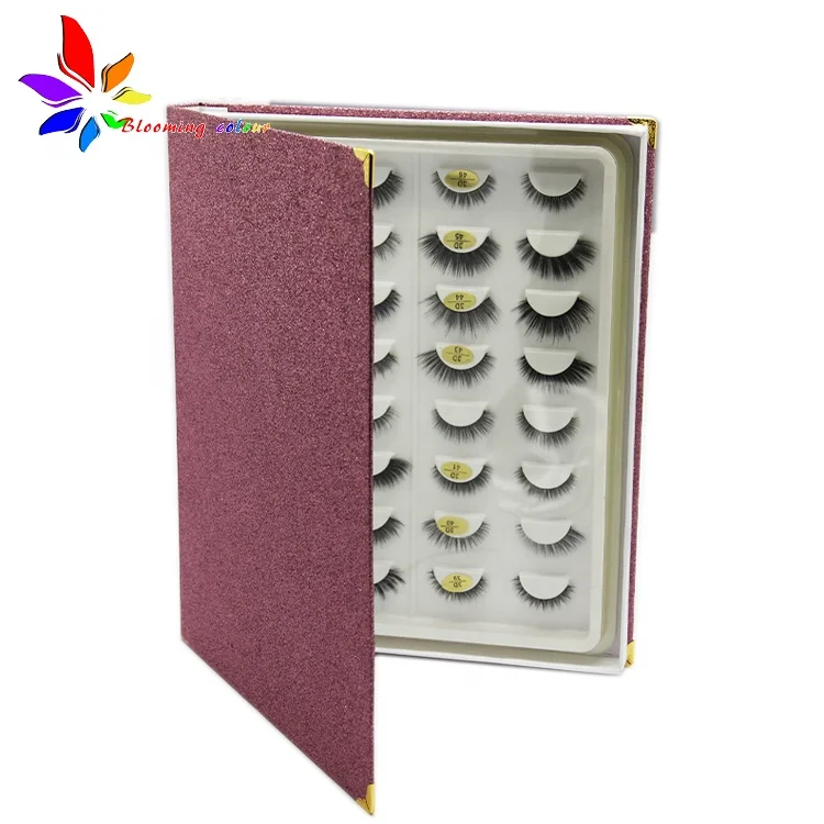 3d mink lash and custom package with private label Marble rose gold 16 pairs eyelash packaging book