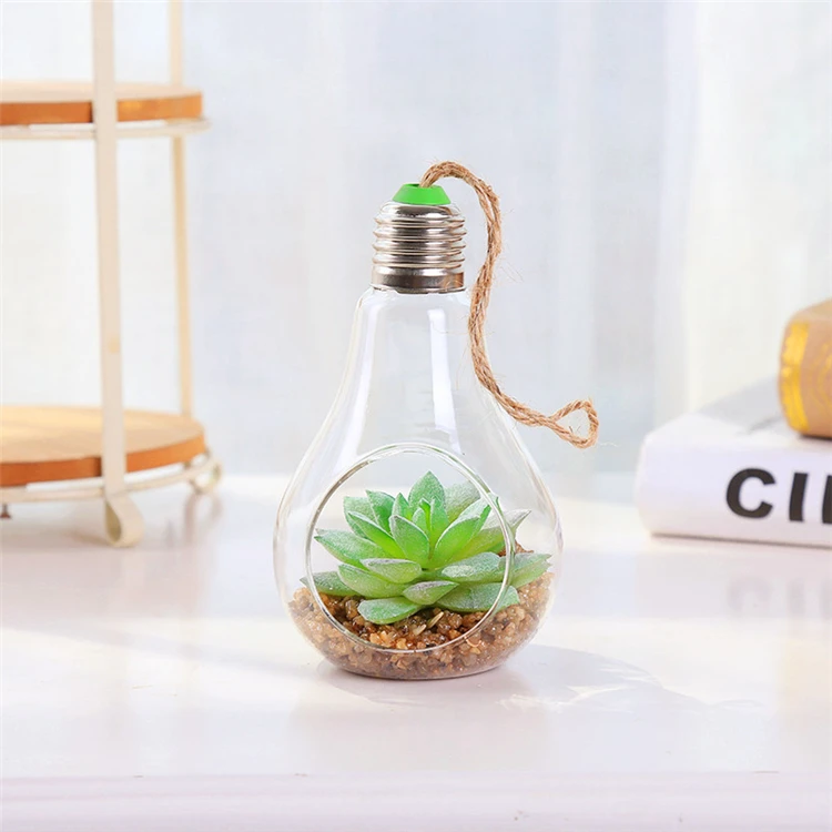  Лидер продаж комнатное украшение искусственные суккуленты растения в стеклянной лампе для подвешивания свадебное