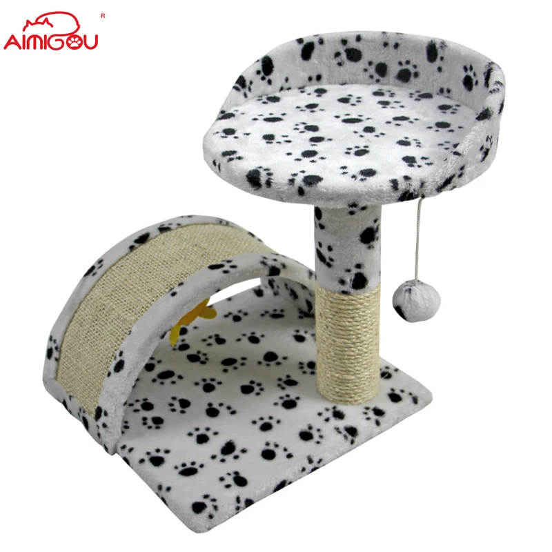 
Mini Cat Tree Play Toy Flat Small Sisal Scratch Climber Post Kitten Pet Play House 