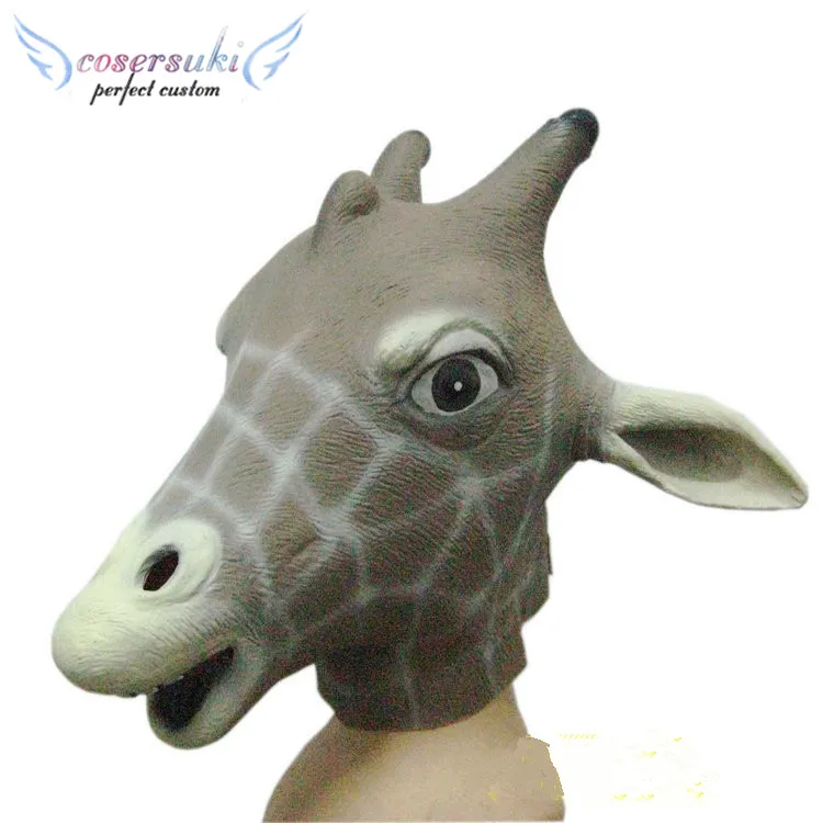 Export horse head headgear unicorn horse giraffe horror latex hood COS animal headgear masquerade headgear