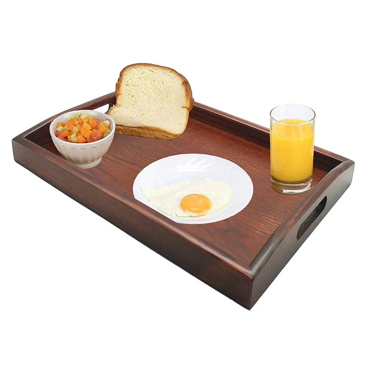 Custom Decorative Rectangular Wood Dinner Food Tray