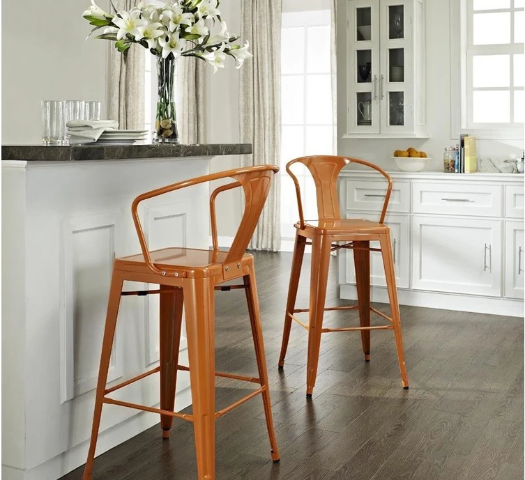 Cheap Armrest Home Furniture Cafe Vintage Bar Metal High Chair