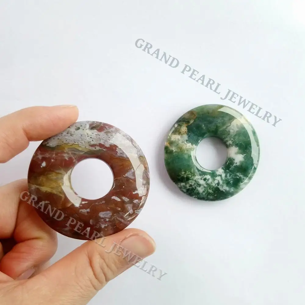 Gemstone Pendant in Donut Shape, Ocean Jasper Pendants, Loose Semiprecious Stone Beads, Gemstones,