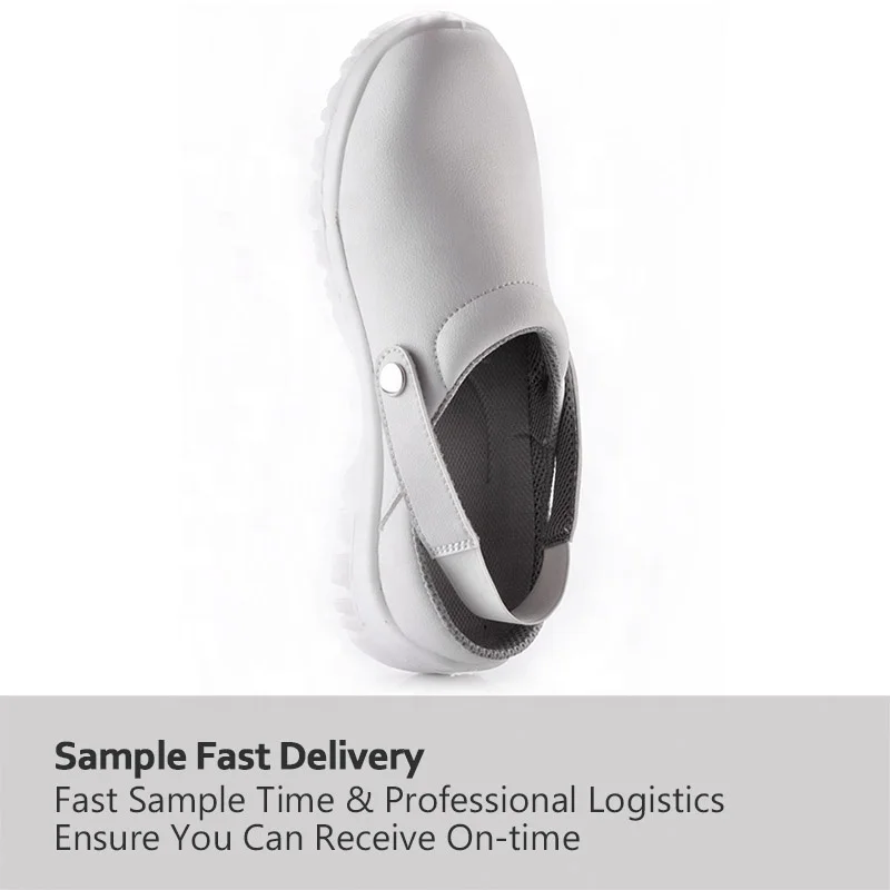 Anti Slip White Chef Work Shoes Kitchen Safety Trainers Lady & Women in KFC Food Industry,  Restaurant, Cleanroom, Laboratory