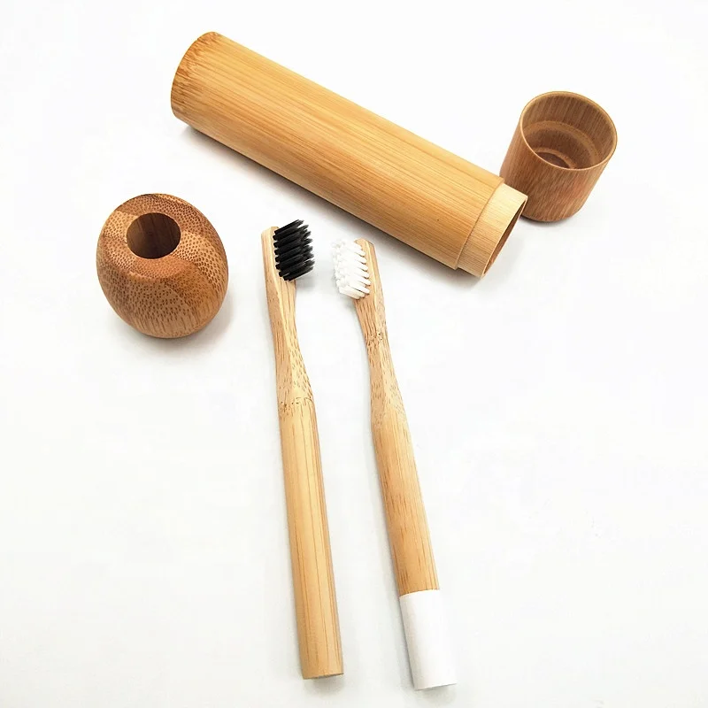 2019 private label bamboo round handle soft charcoal bristle toothbrush for kids