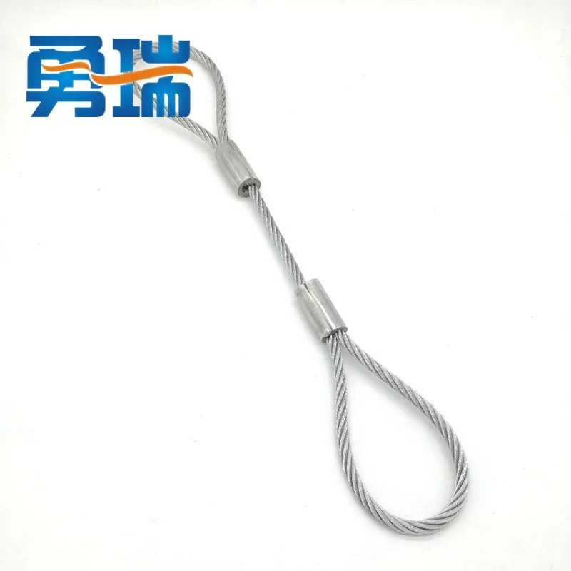 2mm-16mm steel soft wire rope lifting sling 316 304 galvanized material hoist cables rigging cables bride grommet slings