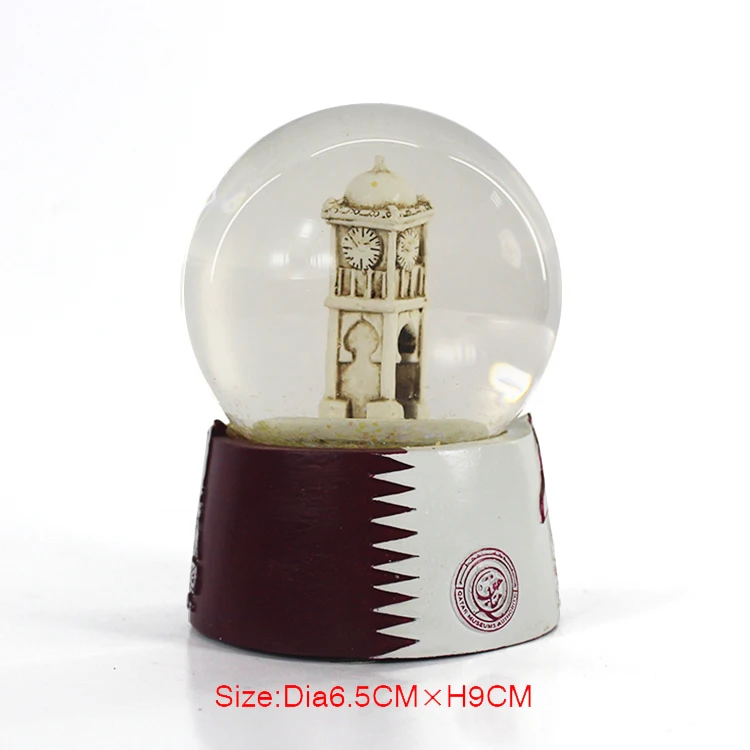 Oem Souvenir Gift Resin Craft Qatar Lighthouse Snow Globes Custom City Building Souvenir Glass Snow Globe Europe Folk Art