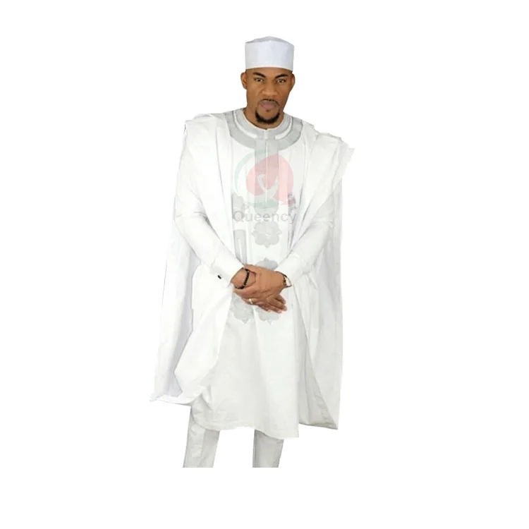 Queency 2020 man bazin already made clothes kaftan with embroidery
