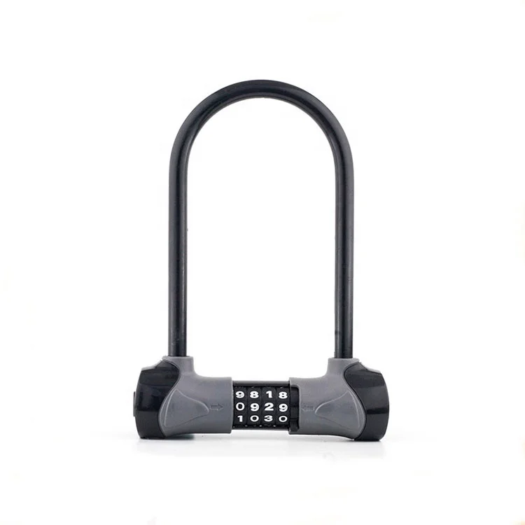 wholesale bicycle accessories cycle lock with code ABS PVC steel copper bike 4 digit combination bike u type bicycle lock
