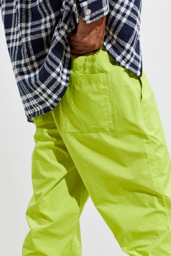 Custom Logo Workout  Nylon Mens Neon Joggers Wholesales Slim Fit Track Pants