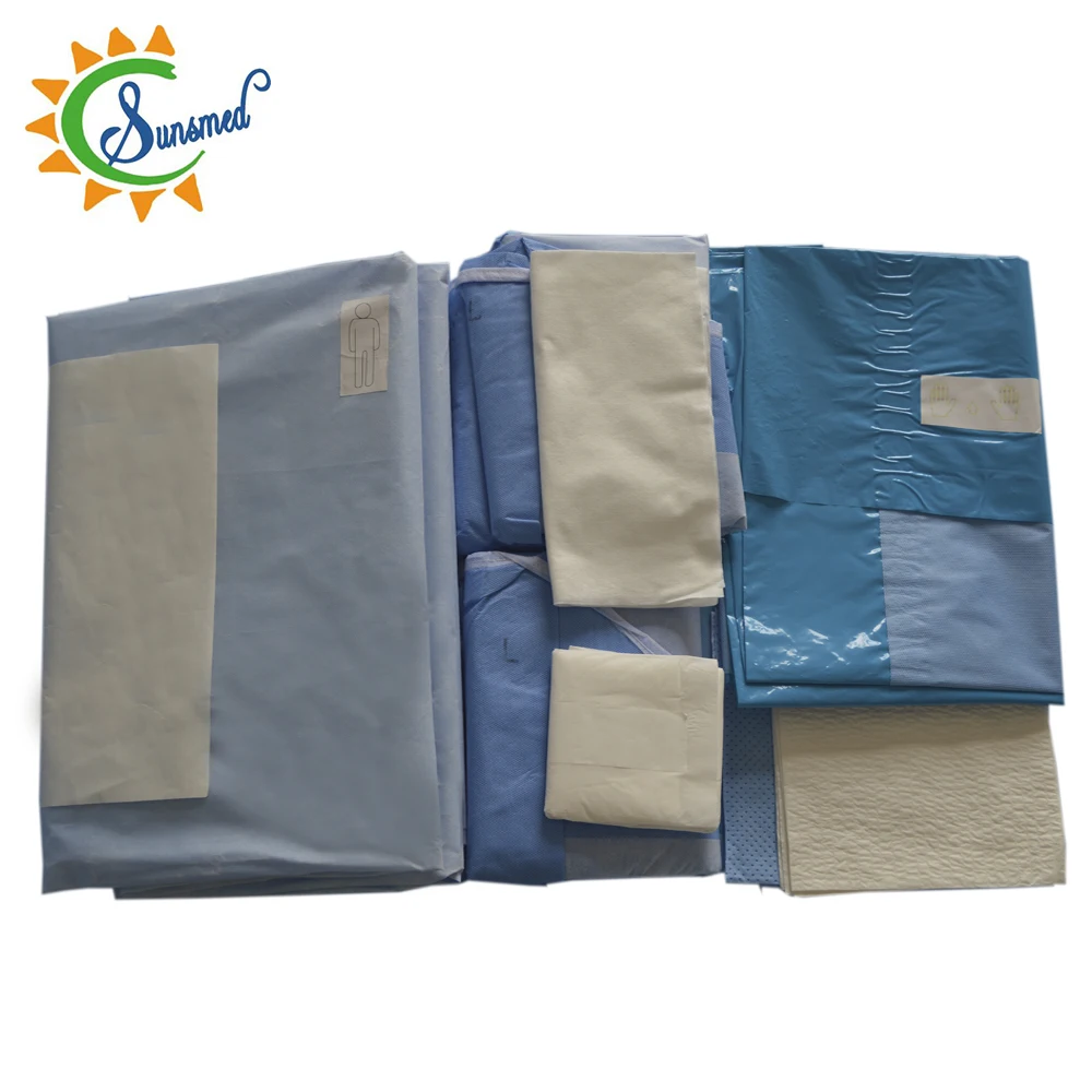 
Хорошее качество, Стерильная одноразовая Нетканая хирургическая драпировка цезареили, набор драпировок 