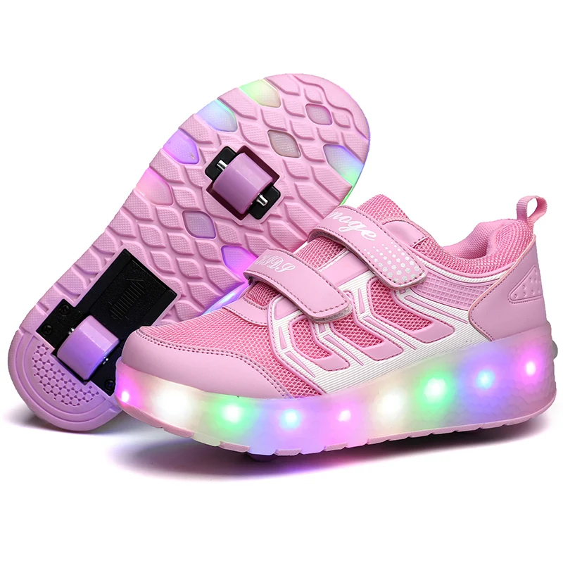 New design  Led Light Up Roller Shoes 2 Wheels Skate Kid Shoes LED shoes