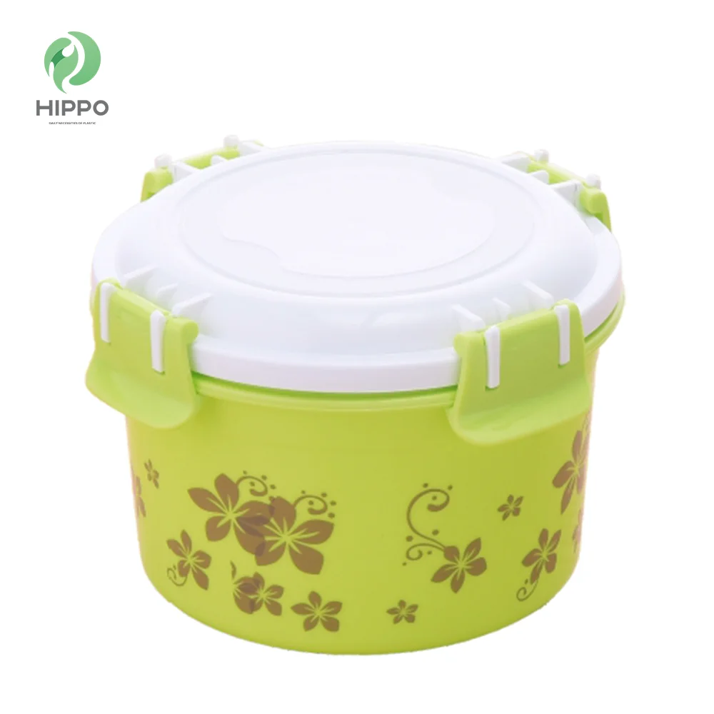 Round airtight plastic food container