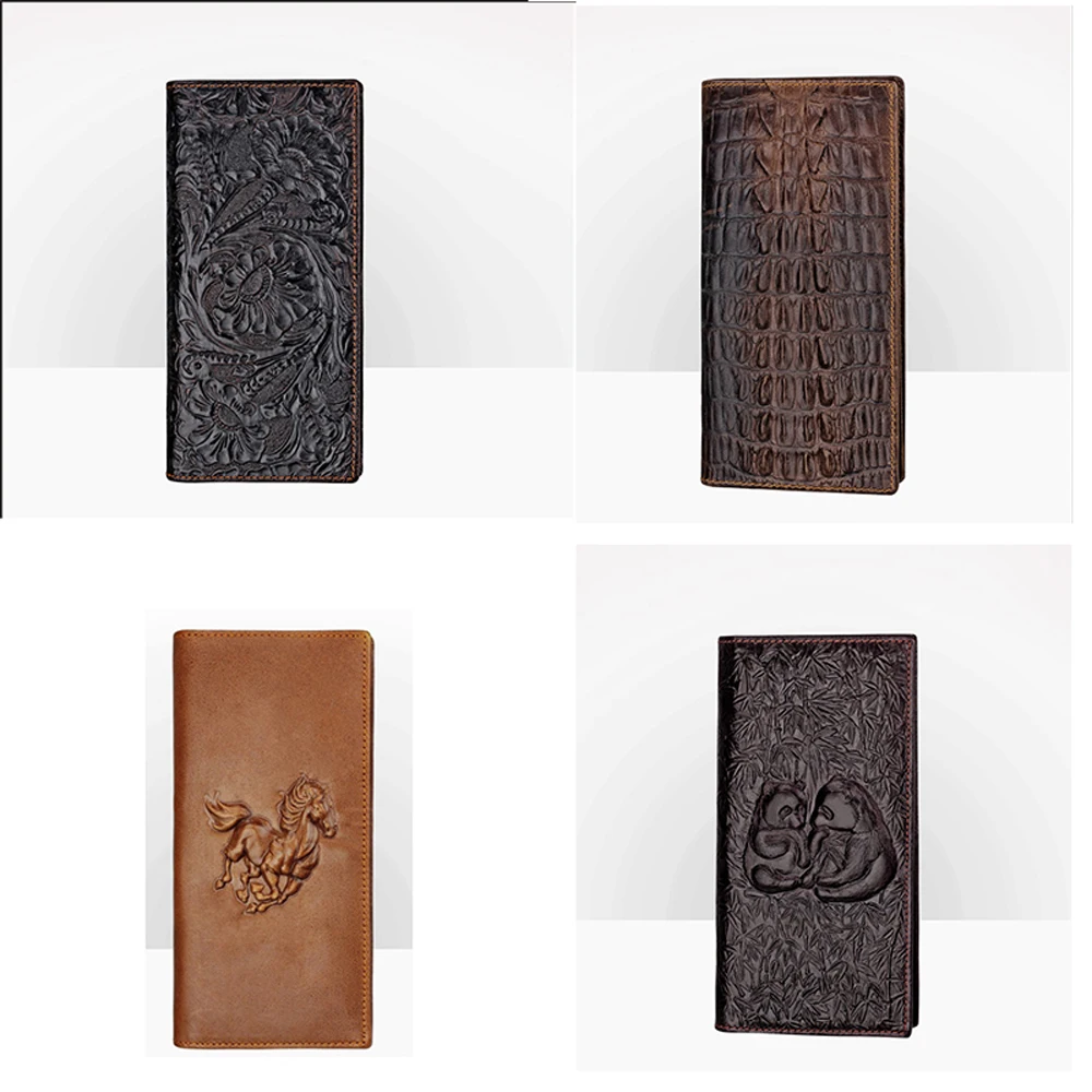 Professional male original genuine top cow leather wallet best selling fashion slim credit card purse for men