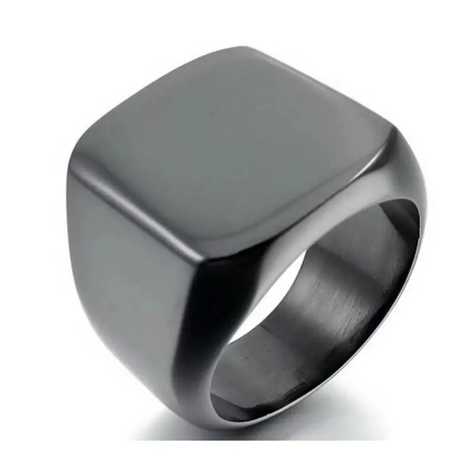 Blank Surface Fine High Polishing Square Ring Stainless Steel Simple for Men and Women Environmentally Friendly CLASSIC 50pcs