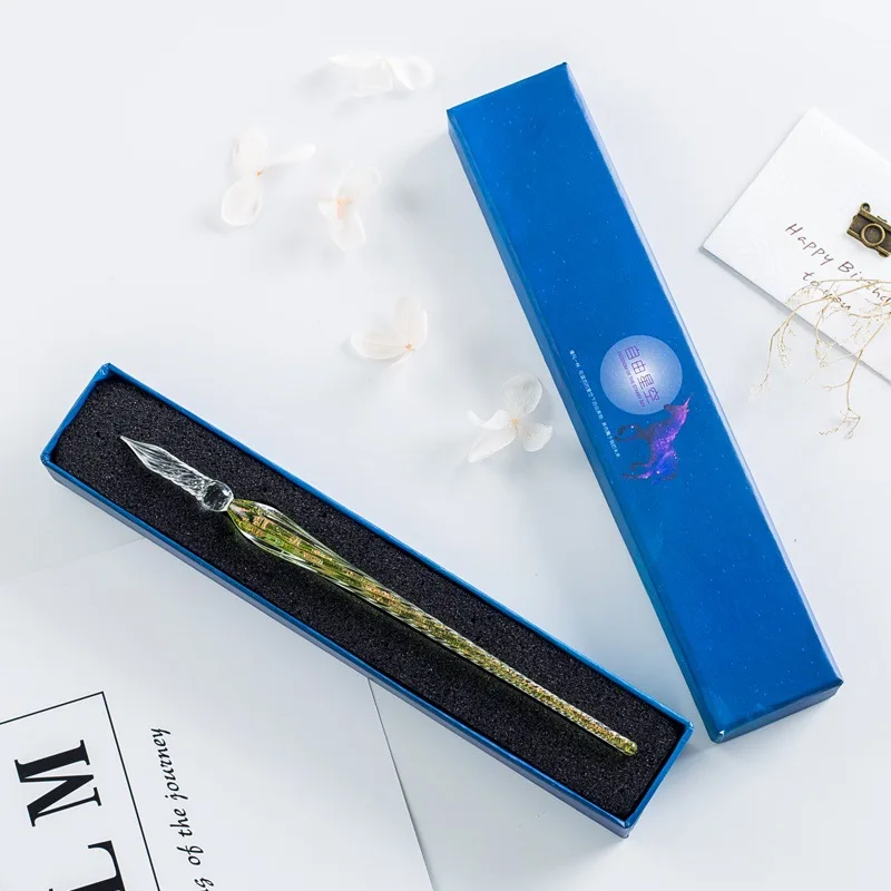 Promotional Smooth Writing Gift Crystal Glass Colourful ink Pen