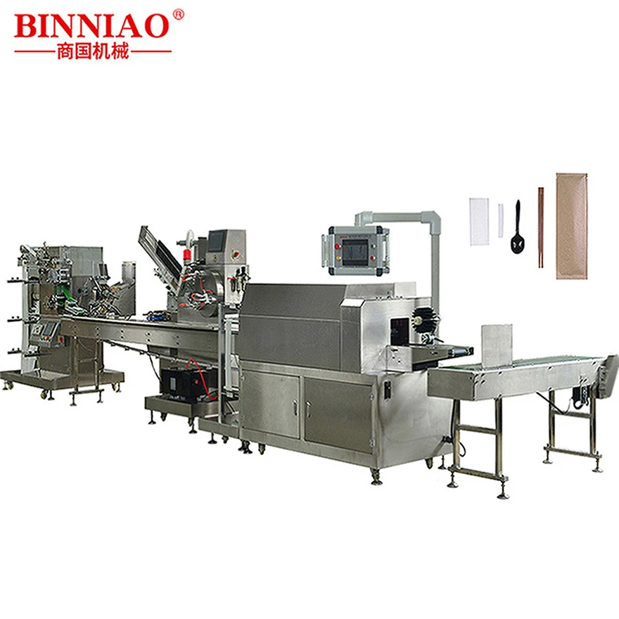 
Disposable Napkin Wooden Fork Knife Spoon Cutlery Four Side Packing Machine 