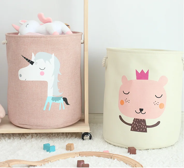 Kids Room Large Canvas Woven Decorative Storage Basket