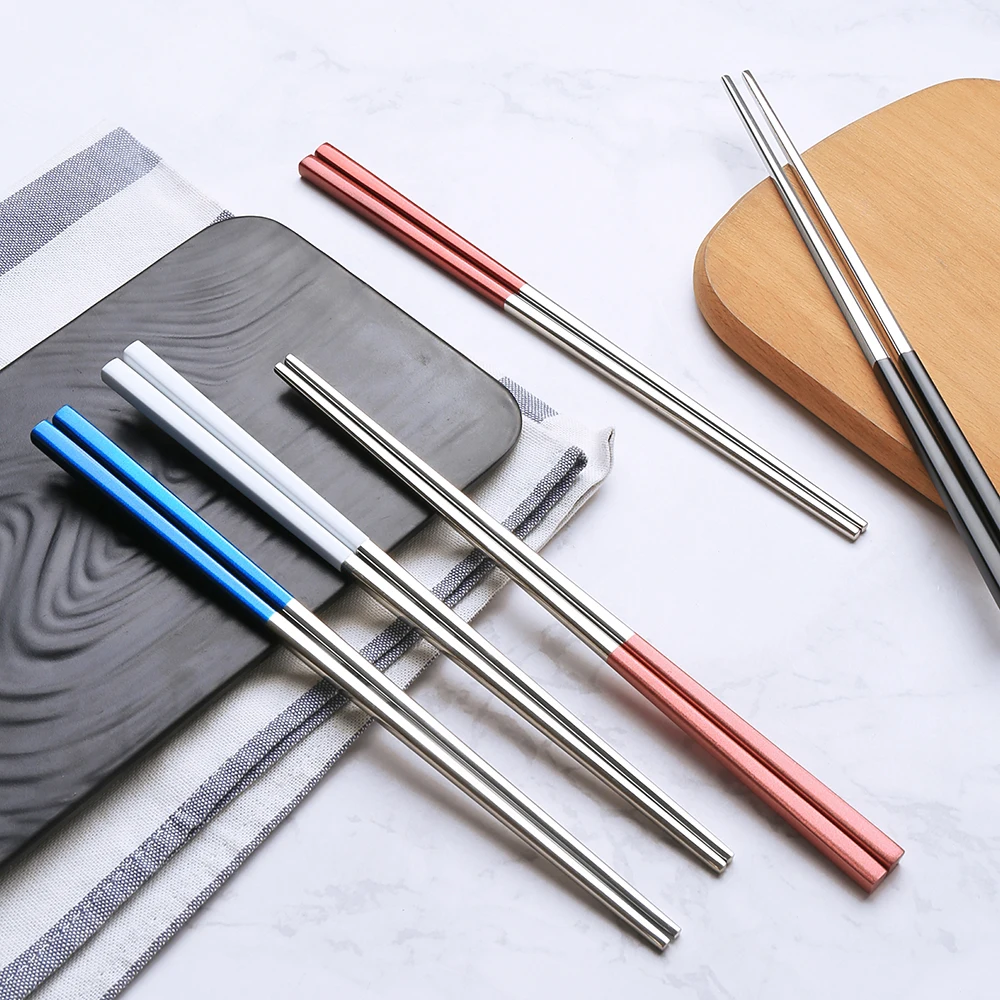
Korean Custom Color Stainless Steel Titanium Chopsticks for Sushi Wedding Gift Souvenirs 