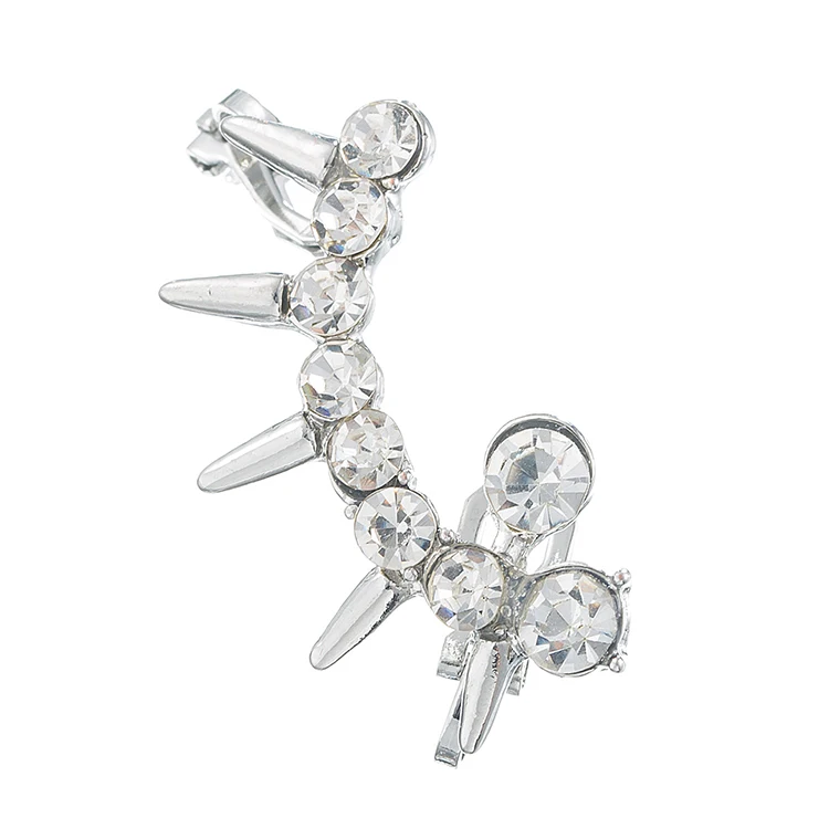 New 2018 Cz Diamond Silver Color Stud Zircon Cuff Earrings