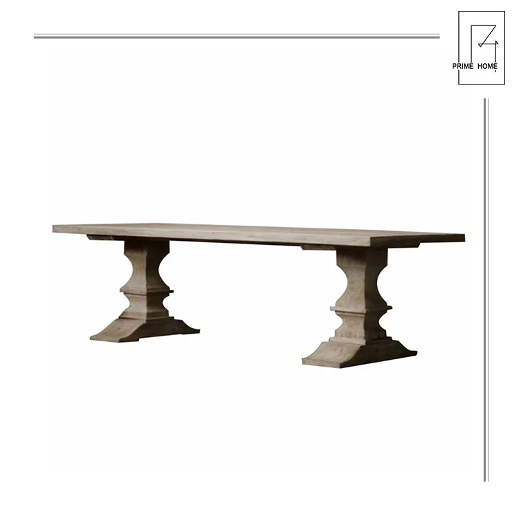 Фабрика питания привлекательная цена деревянный обеденный стол, 12 местный обеденный стол, деревенский стол