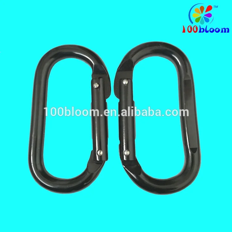 Factory wholesale 11cm flat  oval shaped carabiner snap hook aluminum karabiner clip outer door sport products