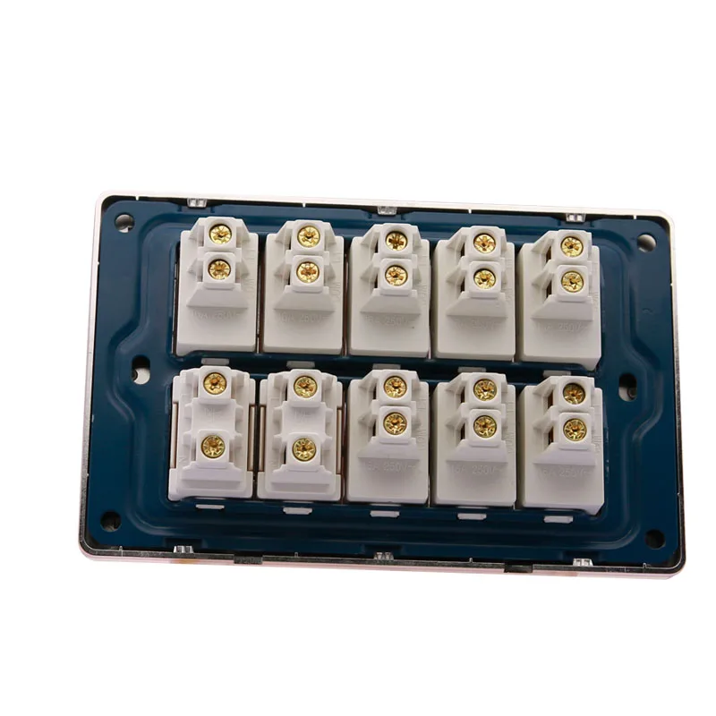 Golden plate 8+2 pakistan type electrical wall switch socket