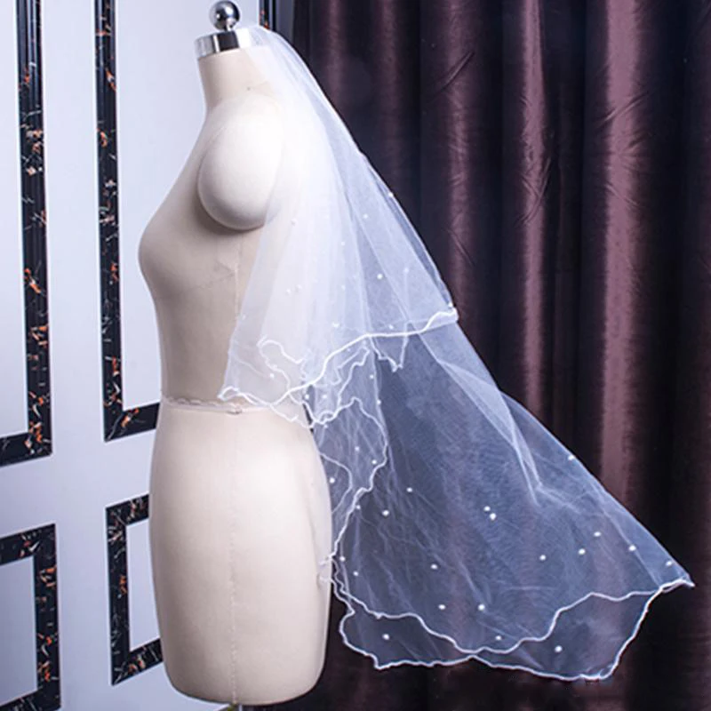 TSHTL003 wholesale new design one layer white veils wedding veils bridal veil