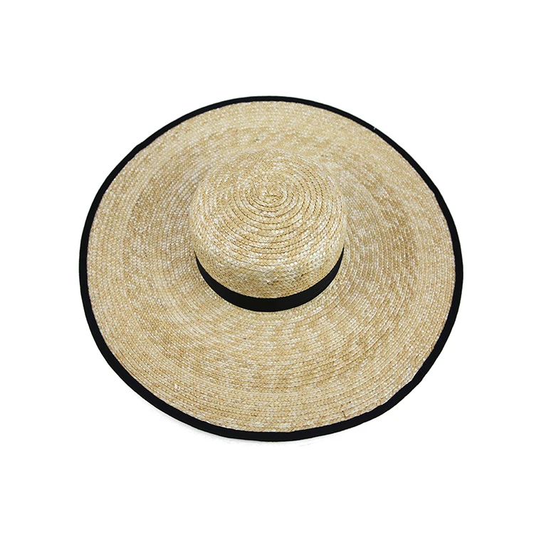 Large wide brim women summer straw wholesale fedora ladies floppy beach hat