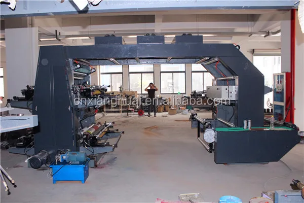 Paper Nonwoven Plastic Four Colors Shopping Bag Printing Machine Flex Printer