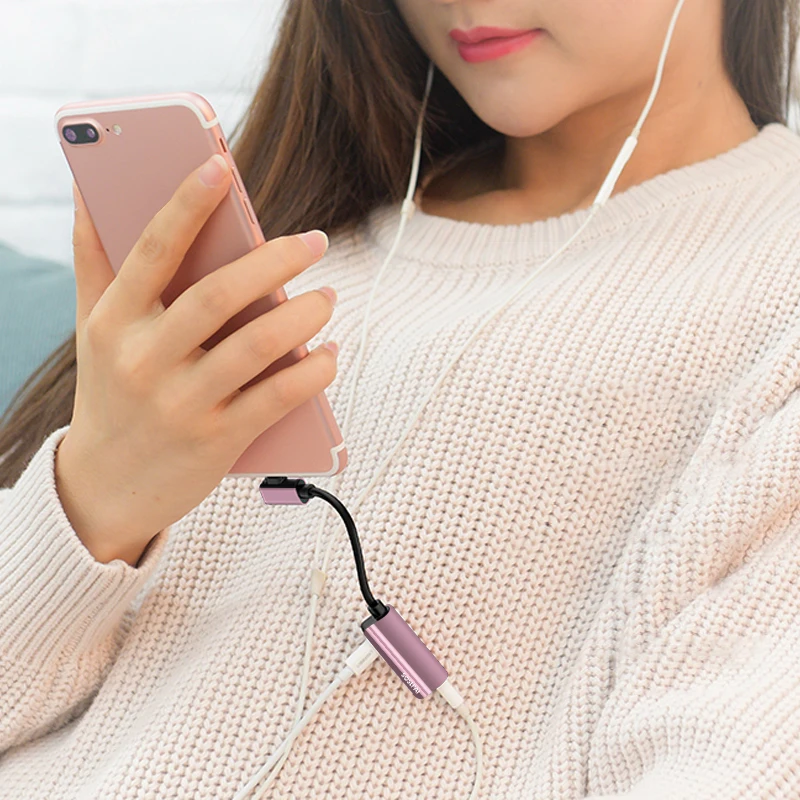 
High quality aluminum alloy phone aux cable 12cm double jack audio cable adapter for iphone adapter cable 