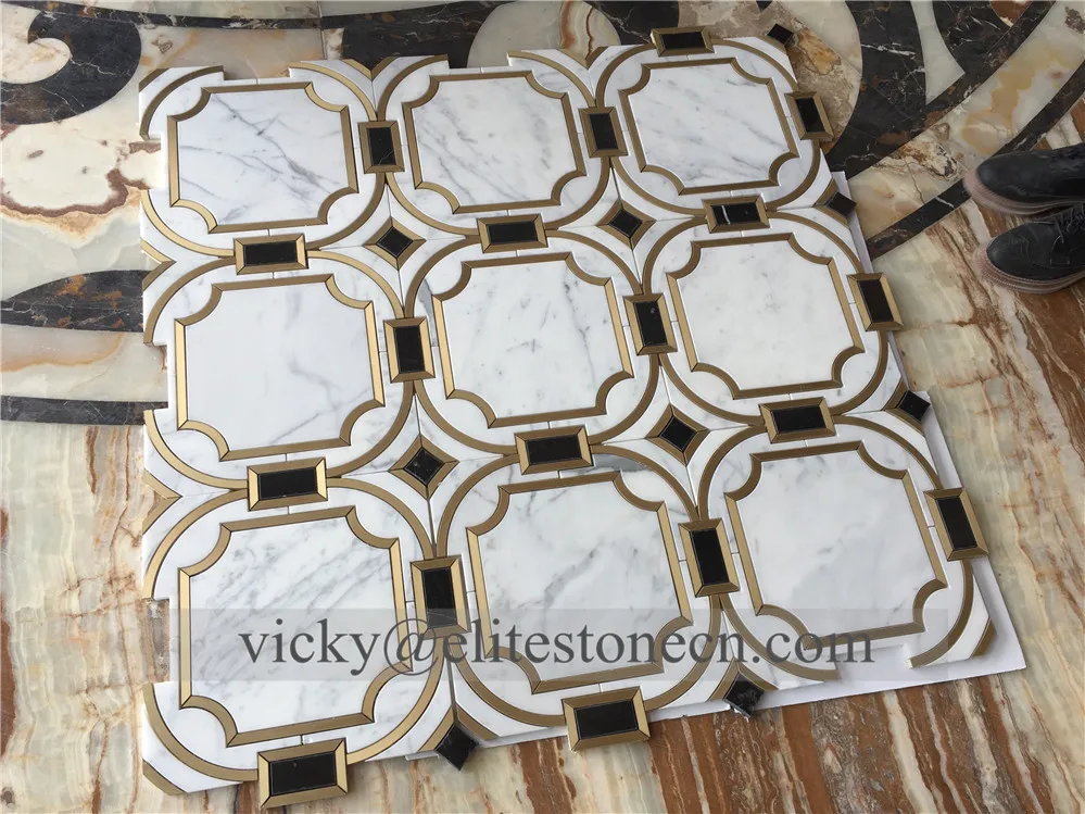  Китай Фошань домашний декор роскошные современные линейные латунные мозаичные плитки медная плитка мозаика для стен