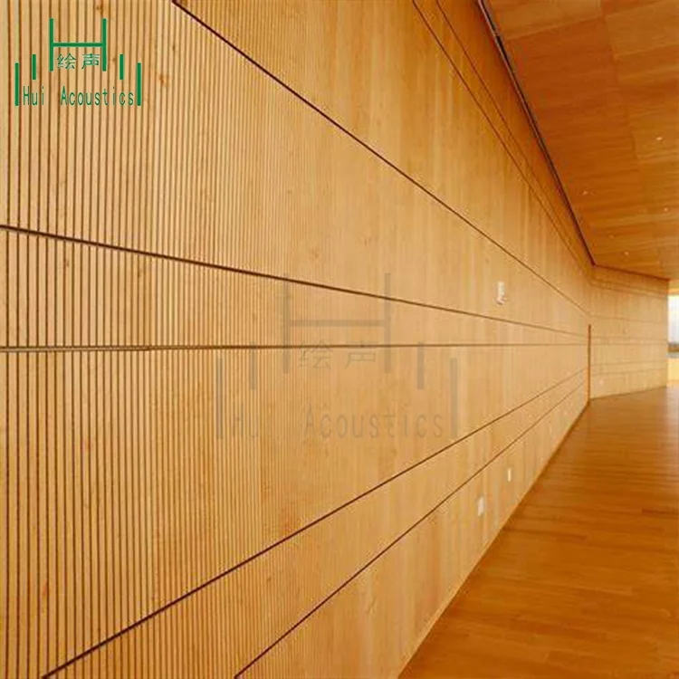 Wooden Grooved Acoustic Ceiling Board Decorative Fireproof Groove Panels Wooden Groovy Ceiling Acoustic Panel