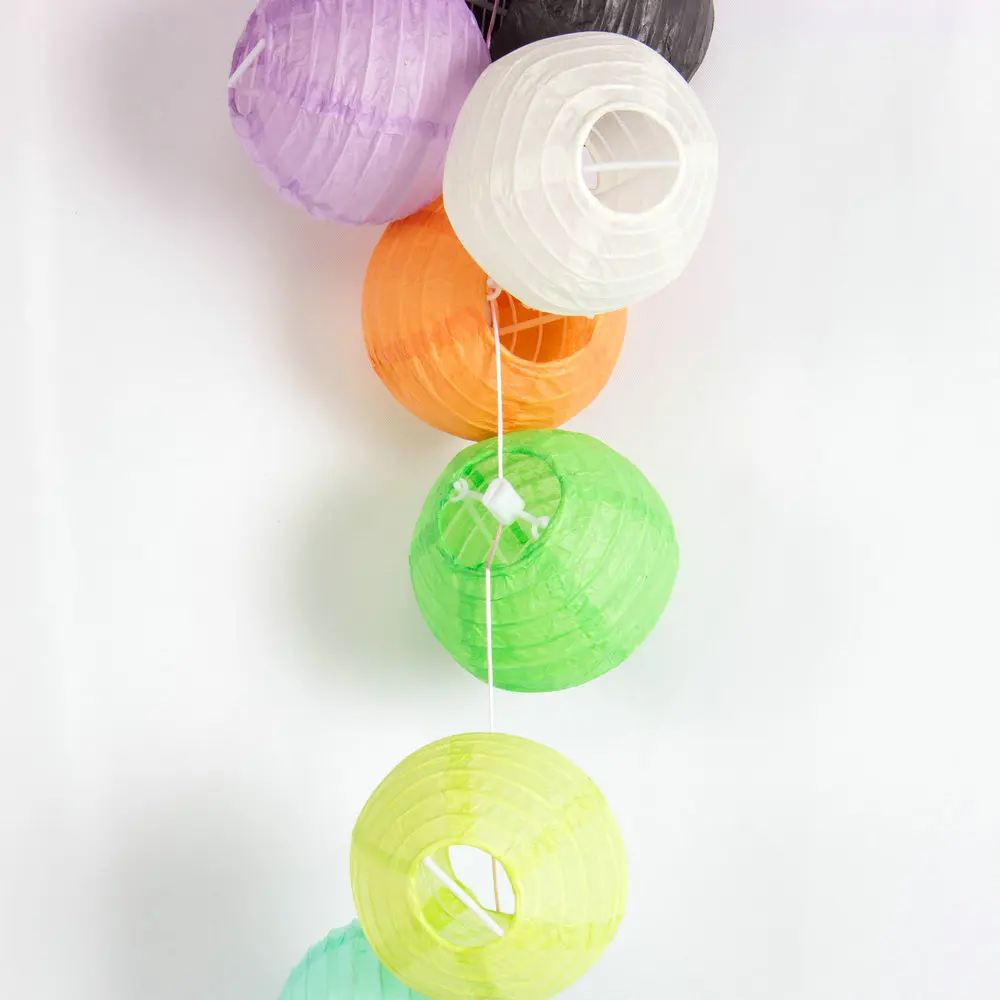 
White Stripe Round Paper Lantern Wedding Decoration Lantern 