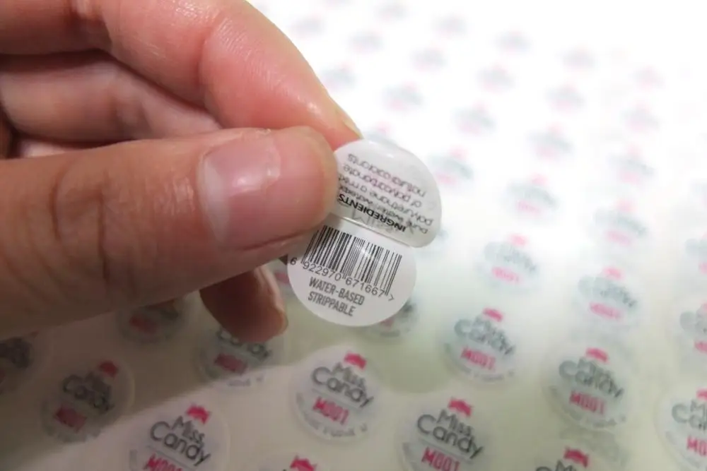 Waterproof Private Label Cosmetic Nail Polish Double Layer Label Sticker Custom PVC Plastic Seal Bottle Label Sticker