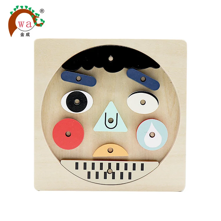 
wooden puzzle toys for kids, facial makeup shape sorter toys 