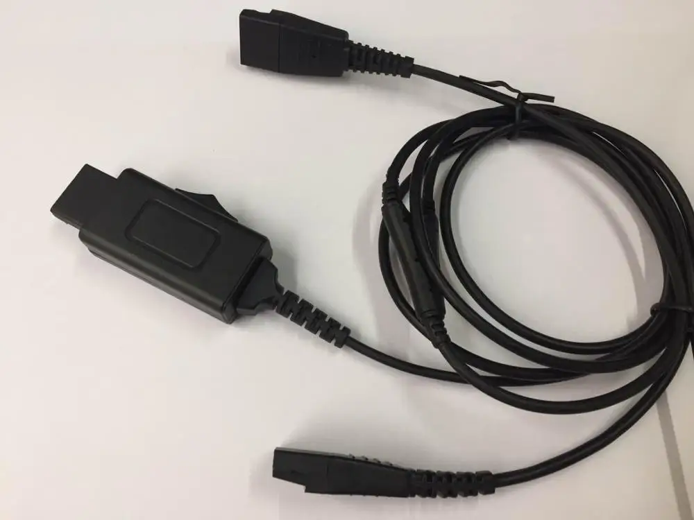 Supervisory Splitter Y-Cord Y training QD adapter cable for Plantronics or Jabra with mute switch