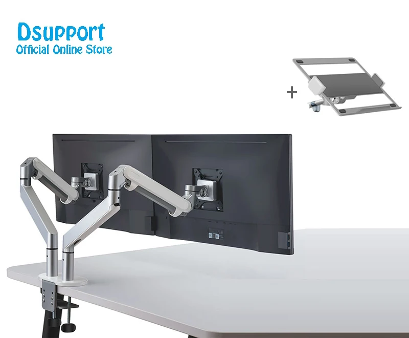 Dual use for Monitor Mount 17-32 and laptop Desk Stand OZ-2S Fully Adjustable Monitor Holder Gas Spring Monitor holder