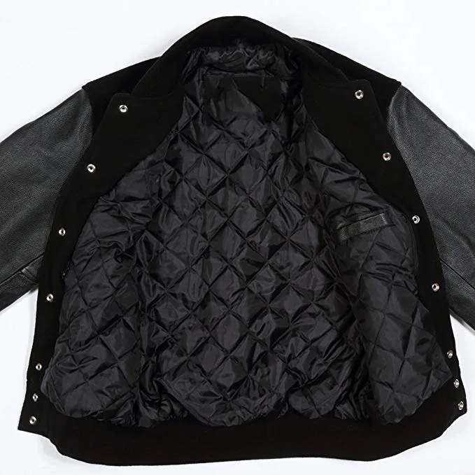 Wholesale Unisex Custom Leather Sleeves Orange Jacket Letterman Varsity Jacket