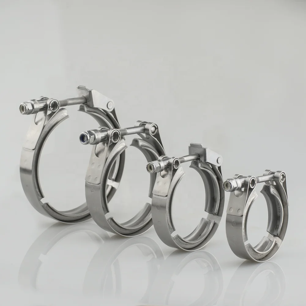 
V Band 2.5 Inch Male Female Flange With Clamp Stainless Steel Turbo Exhaust Down 