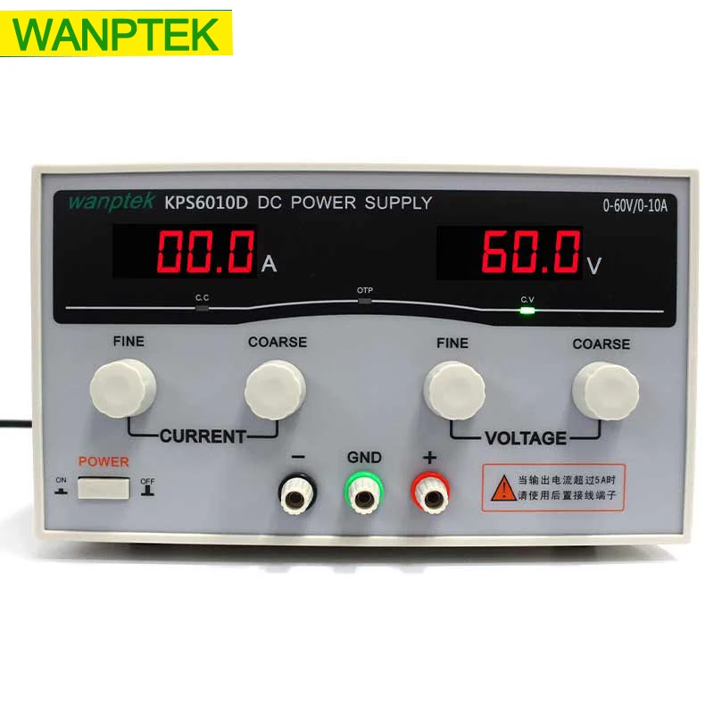 Wanptek KPS6010D Высокая точность Высокая мощность Регулируемый светодиодный двойной дисплей Импульсный источник питания 220 В Е